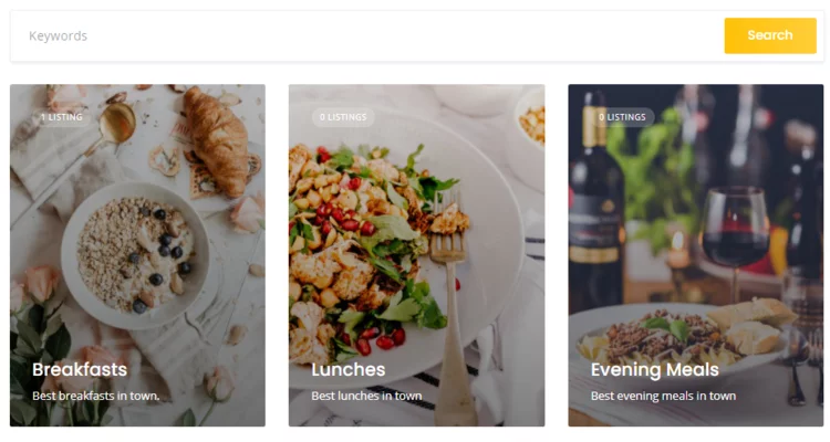 Un ejemplo de cómo crear un sitio web de directorio de restaurantes con WordPress.