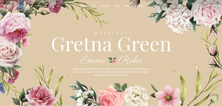 Gretna Green - ธีมสำหรับผู้วางแผนงานแต่งงานและงานเฉลิมฉลอง