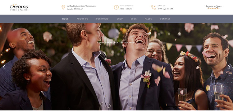 Dreama - เครื่องมือวางแผนงานหมั้นและงานแต่งงาน WordPress Theme
