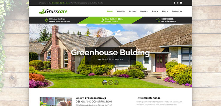 GrassCare - Tema WordPress Responsivo para Jardinería y Césped