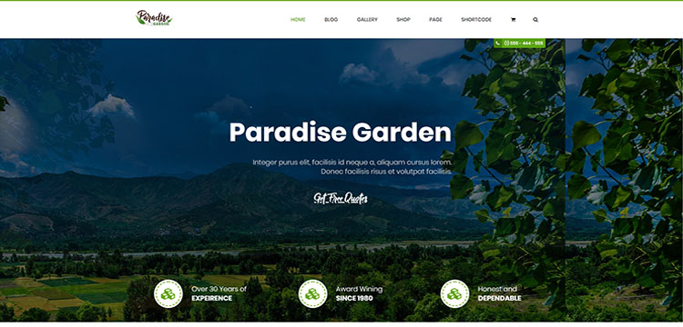 QParadise - Tema de WordPress para jardinería y paisajismo