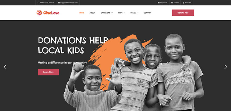 Berikan cinta | Tema WordPress Amal & Crowdfunding Nirlaba