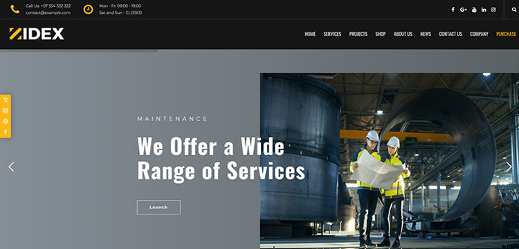Zidex - Tema WordPress industrială și de fabrică