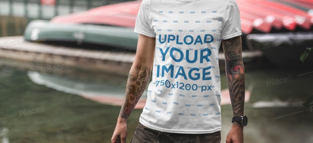男性用Tシャツのモックアップテンプレート