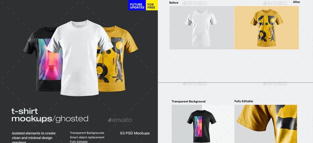 男性用Tシャツのモックアップテンプレート