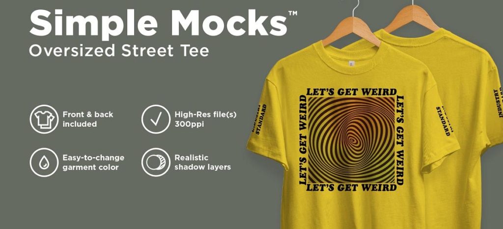 男性用Tシャツのモックアップテンプレート