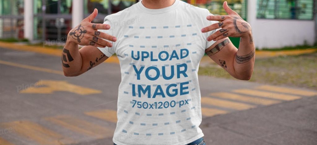 男性用Tシャツのモックアップテンプレート