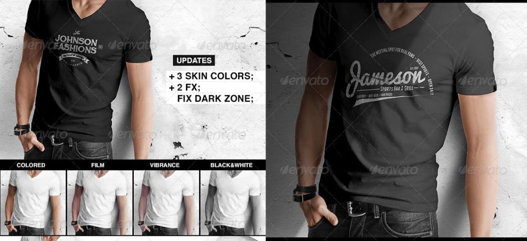 男性用Tシャツのモックアップテンプレート