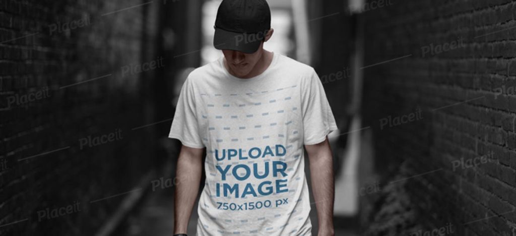 男性用Tシャツのモックアップテンプレート