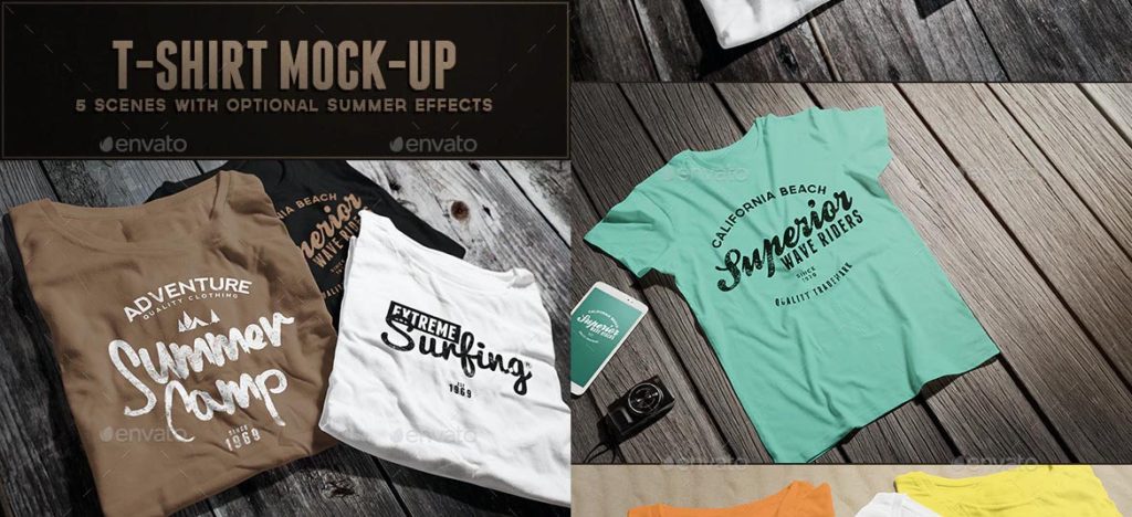 男性用Tシャツのモックアップテンプレート