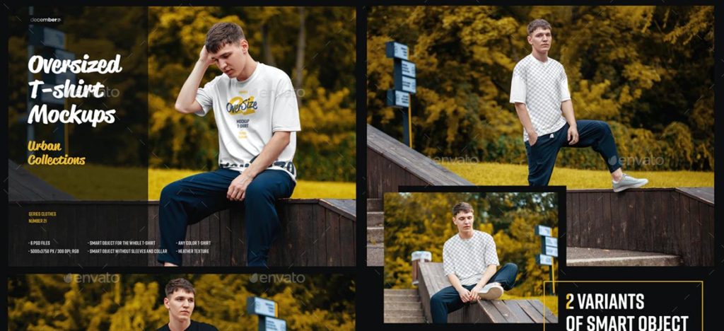 男性用Tシャツのモックアップテンプレート