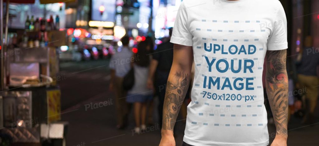 男性用Tシャツのモックアップテンプレート