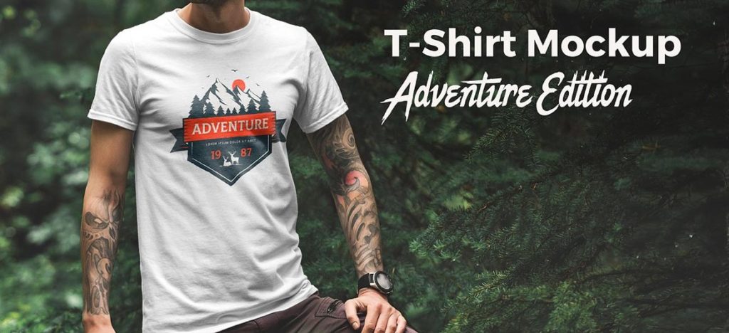 男性用Tシャツのモックアップテンプレート