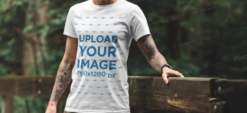男性用Tシャツのモックアップテンプレート
