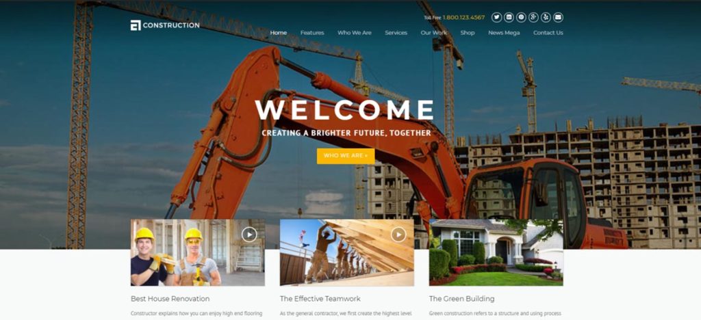 Строительная WordPress тема