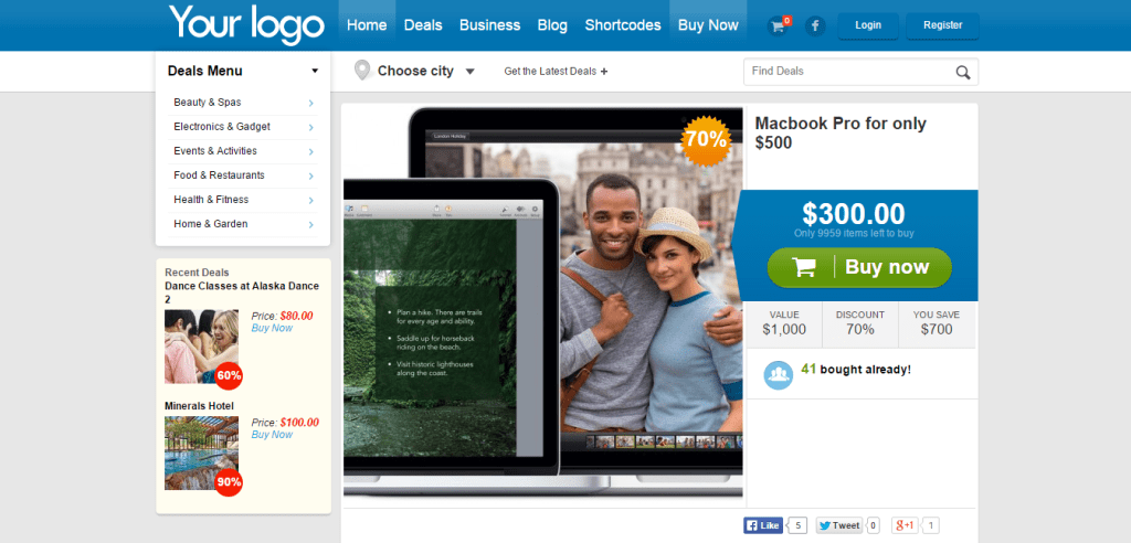 Groupon WordPress 克隆主題