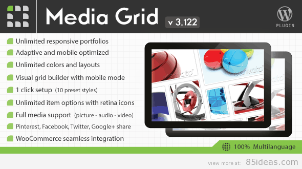 Портфолио WordPress Media Grid