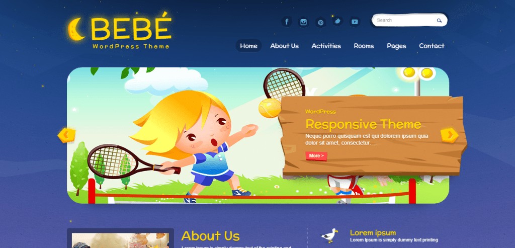 BeBe Kids WordPress teması