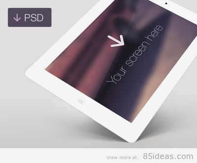 PSD gratuito per iPad White Angle