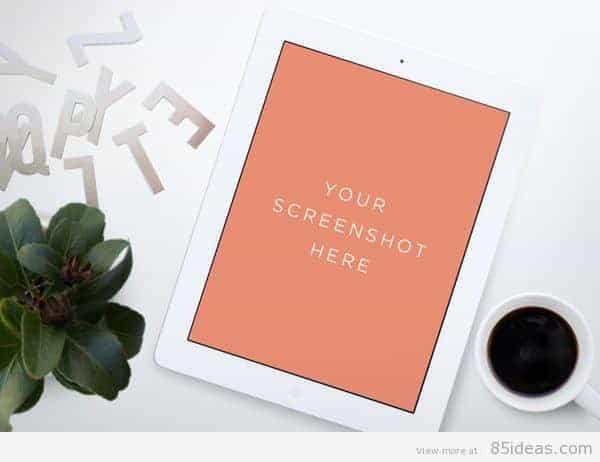 Mockup di iPad bianco