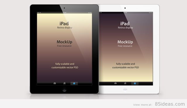 Modello di mockup Retina per iPad Psd