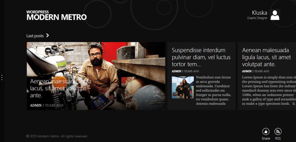 Tema WordPress moderno della metropolitana