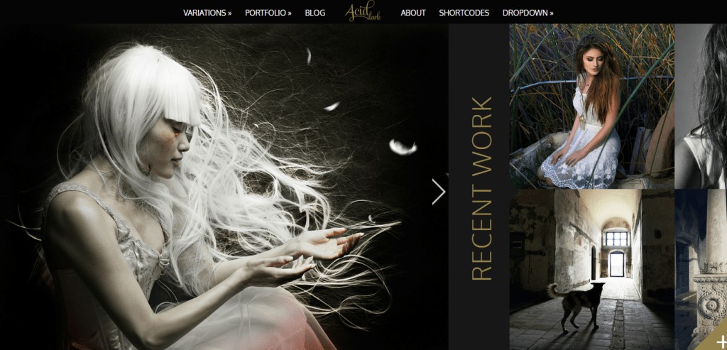 Tema WordPress orizzontale Dark Acid