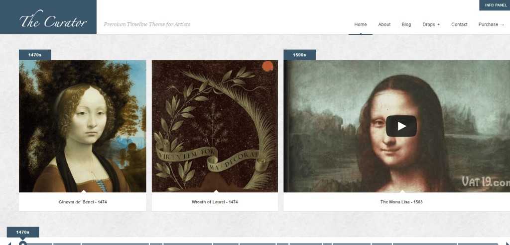 Il tema della sequenza temporale Premium del curatore