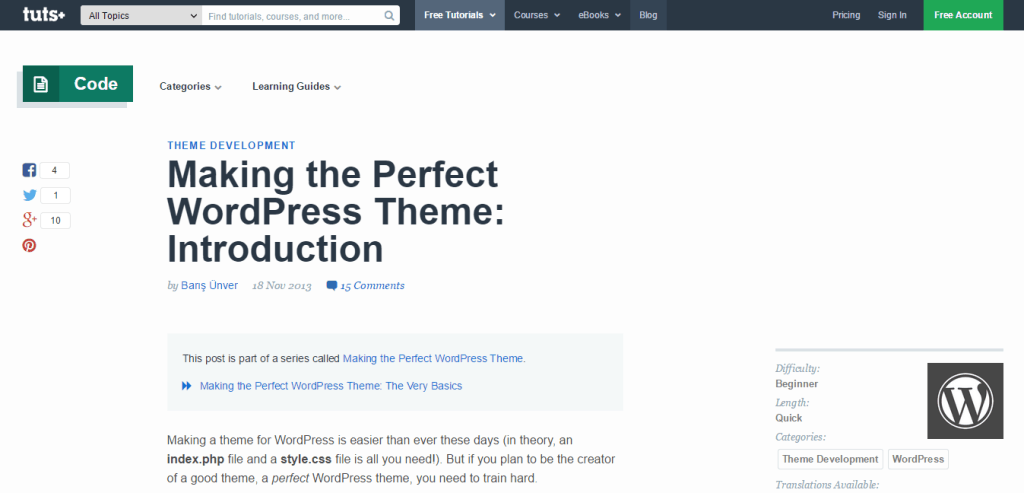 Создание идеальной темы WordPress TutsPlus