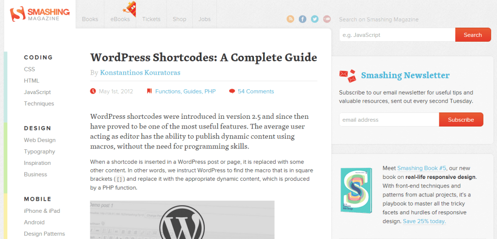 Руководство по шорткодам WordPress SmashingMagazine