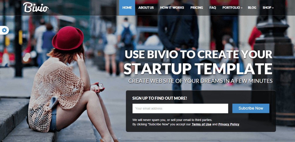 موضوع Bivio App Landing Page WordPress