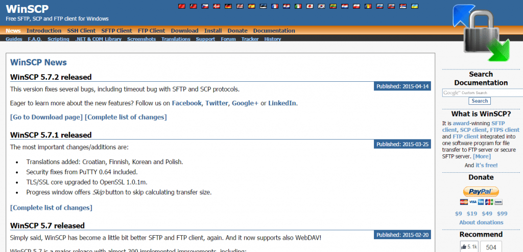 Klien FTP WinSCP untuk Windows