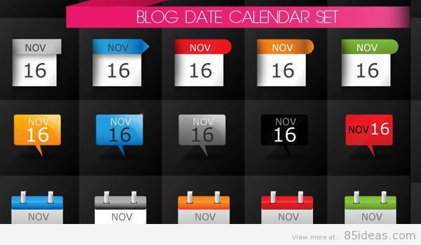 Set de pictograme pentru calendarul de date