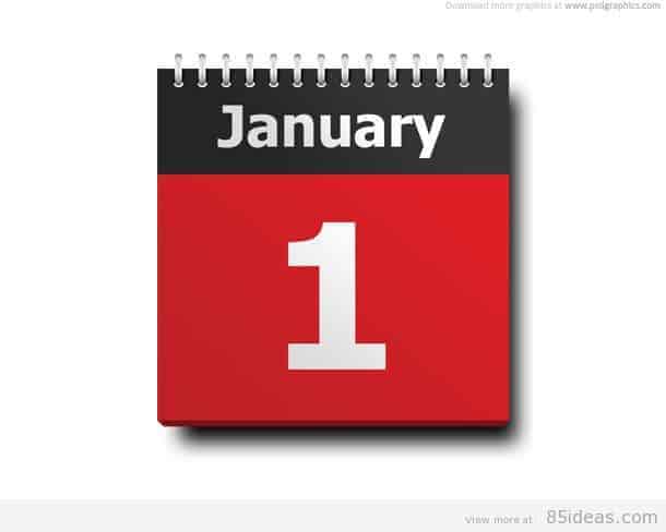 Pictograma calendarului ianuarie