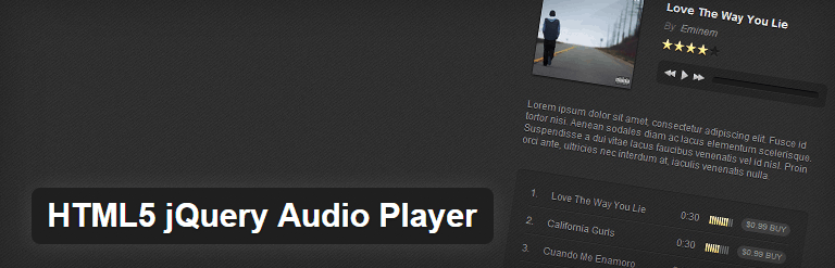 Complemento de reproductor de audio HTML5 jQuery