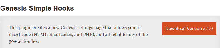 Genesis Simple Hooks ปลั๊กอิน WordPress