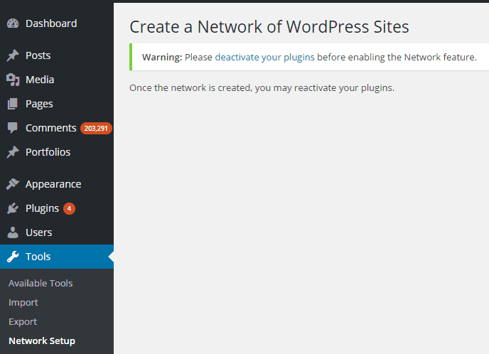 WordPress 사이트의 네트워크 만들기