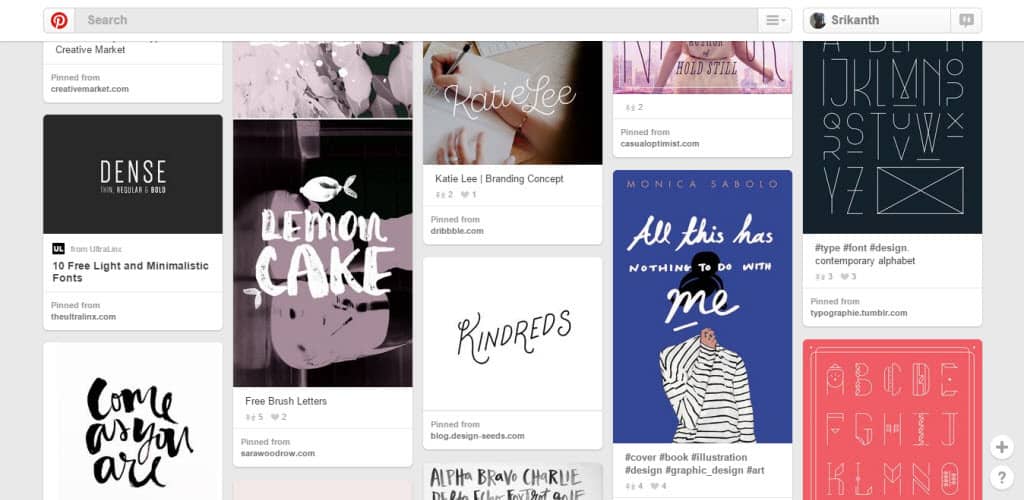 Tipografia Elisha Schnell Pinterest Board