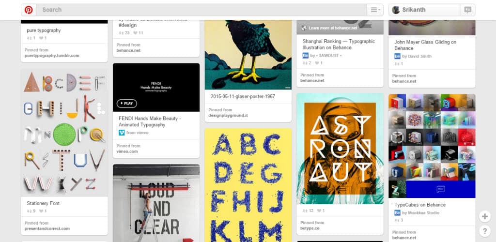 Andrea Giordano Tipografia Pinterest Board
