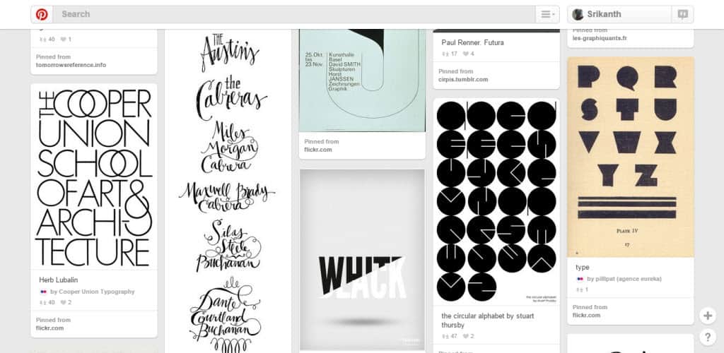 Bacheca Pinterest di tipografia di David Hellmann