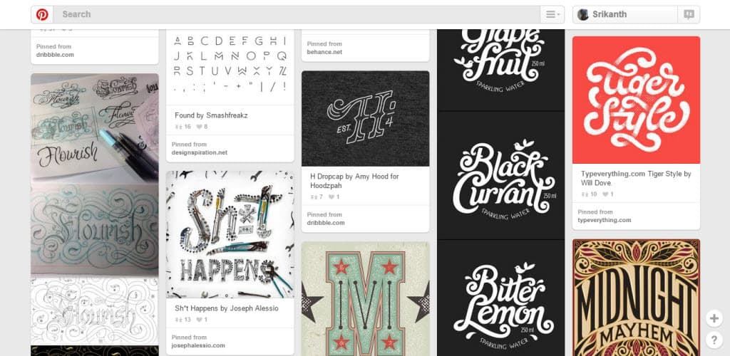 Tipografia di Courtney Blair Pinterest Board