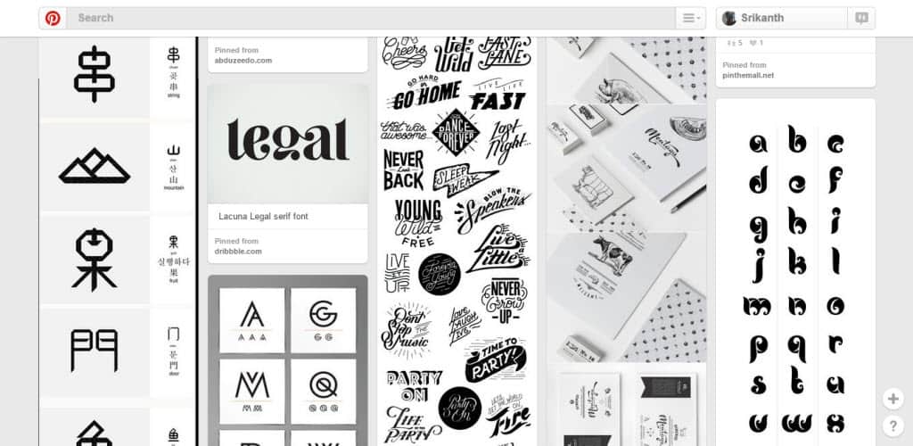 Gabriella Freire Tipografia Pinterest Board