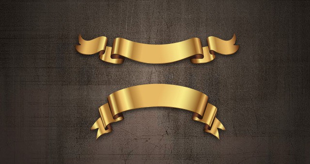 Conjunto de fitas de vetor decorativo dourado