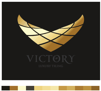 Logo della piastrellatura di lusso della vittoria