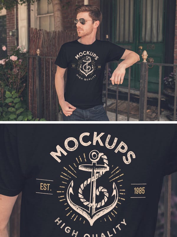 Mockup di t-shirt vintage da uomo