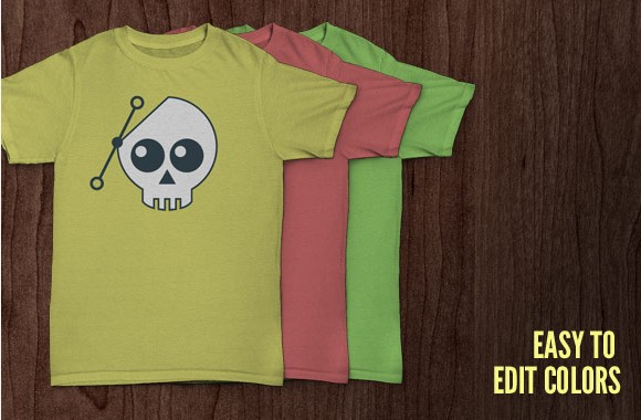File PSD di mockup della maglietta del cranio gratuiti