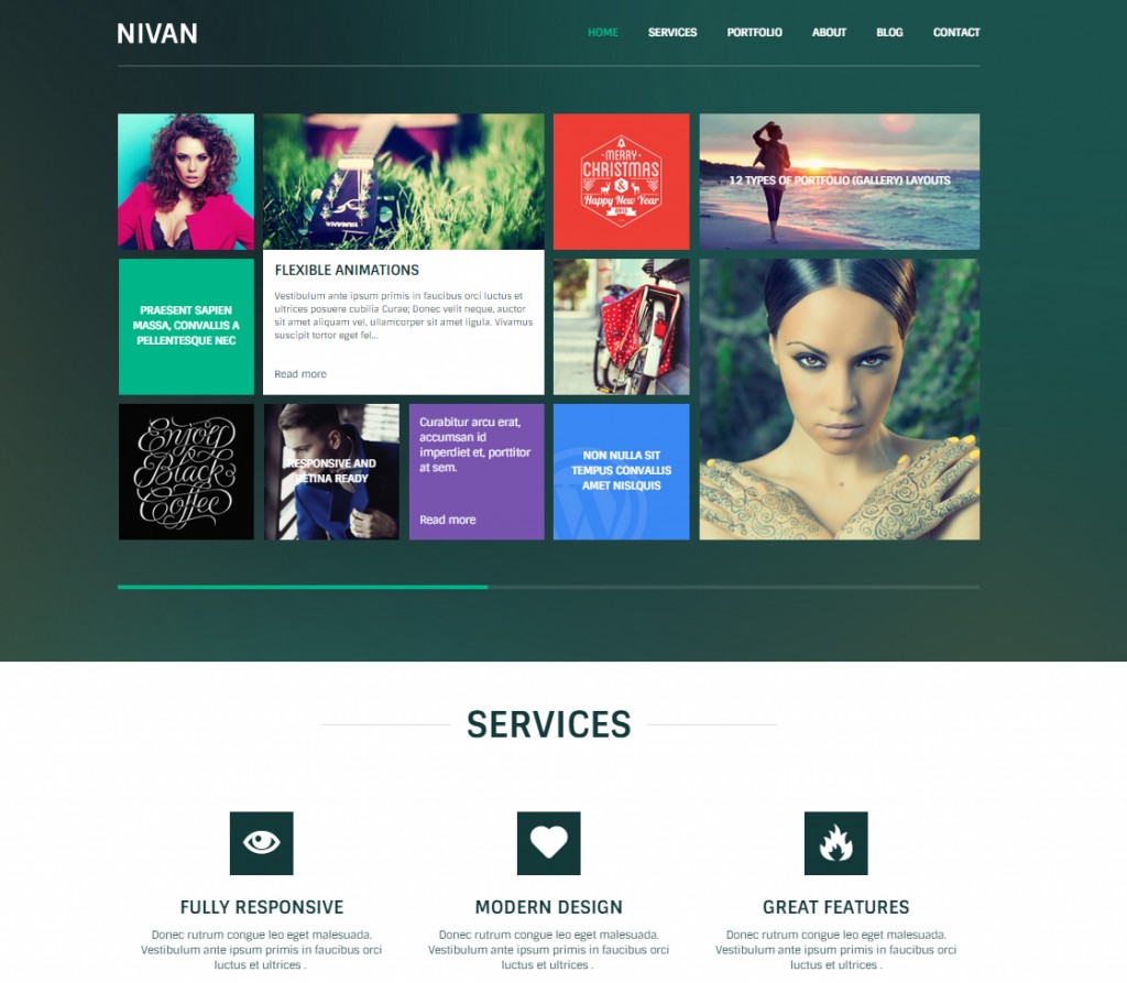 Nivan-1ページのマルチページのWordPressテーマ