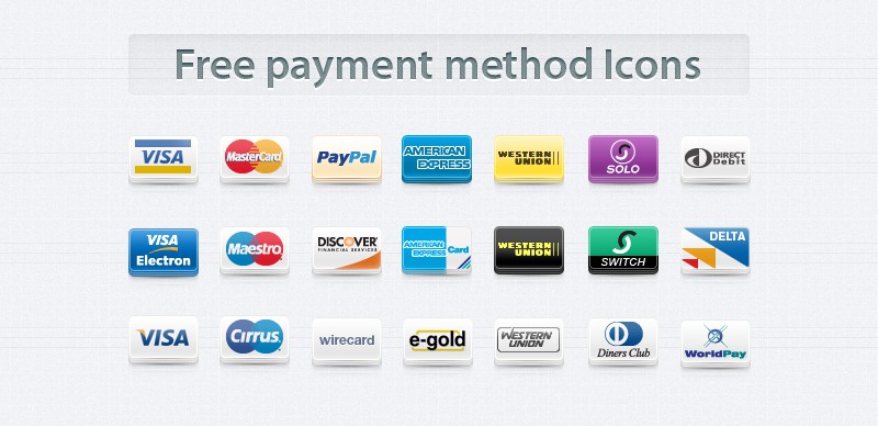Ensemble d'icônes de méthode de paiement gratuit