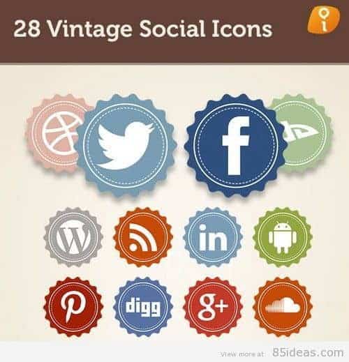 28 Vintage soziale Symbole