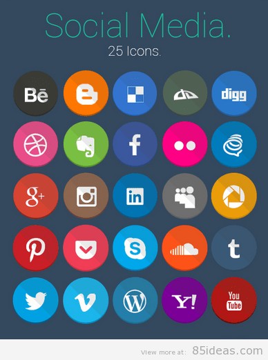 40 geekly flache Symbole